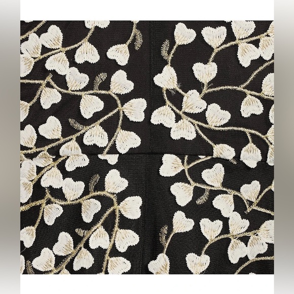 BCBGMAXAZRIA Black Embroidered Hearts Lace Feminine Asymmetrical Hem Dress 2 NWT - Picture 5 of 14